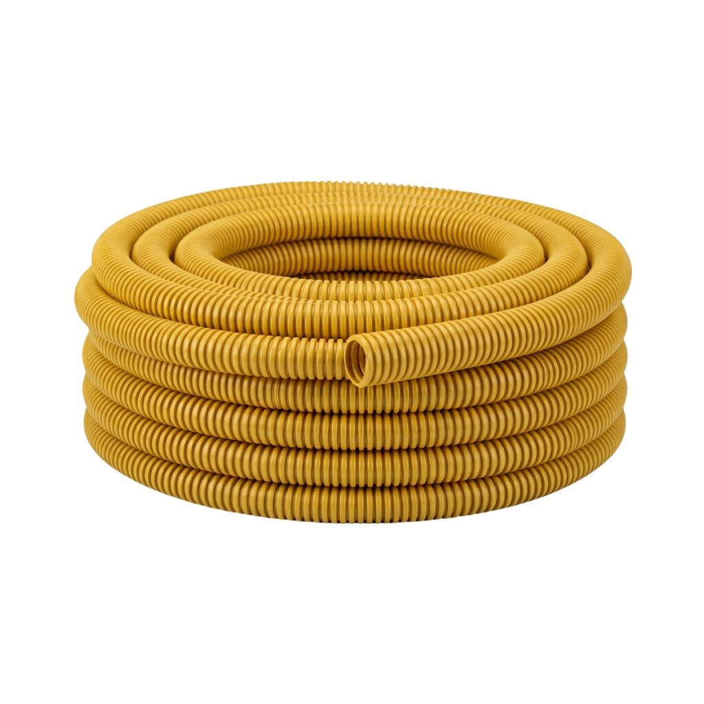 Duto Conduíte Corrugado (Eletroduto) 1" com Guia, Amarelo, Rolo de 25m