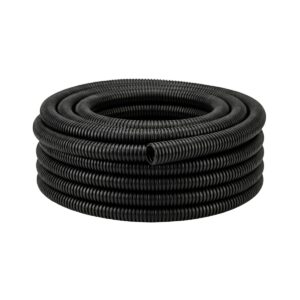 Duto Conduíte Corrugado (Eletroduto) 1" com Guia, Preto, Rolo de 100m